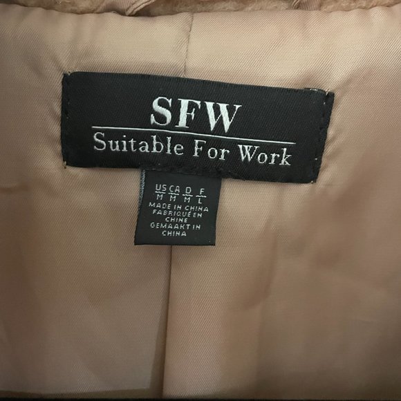 Dusty Pink Fleece Peacoat - Picture 3 of 7